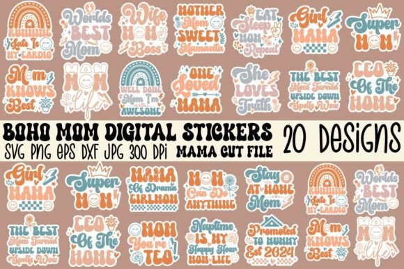 Download Boho Mama Stickers SVG Bundle - Premium Bundle