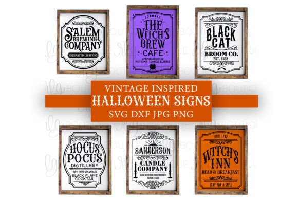 Download Vintage Inspired Halloween Sign Bundle - Vintage inspired Collection