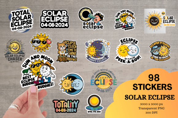 Download Solar Eclipse Digital Sticker Bundle - Digital sticker bundle Collection