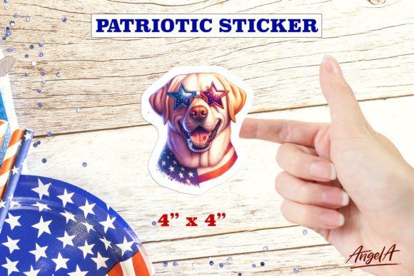 Download Patriotic USA Dog Sticker Labrador - Dog sticker Collection