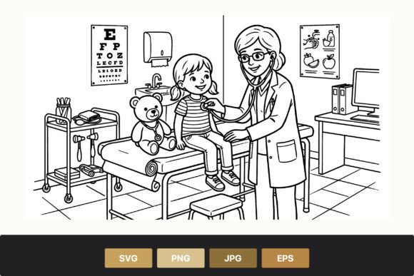 Download Doctor Examining Child Vector Art - Vector art Collection