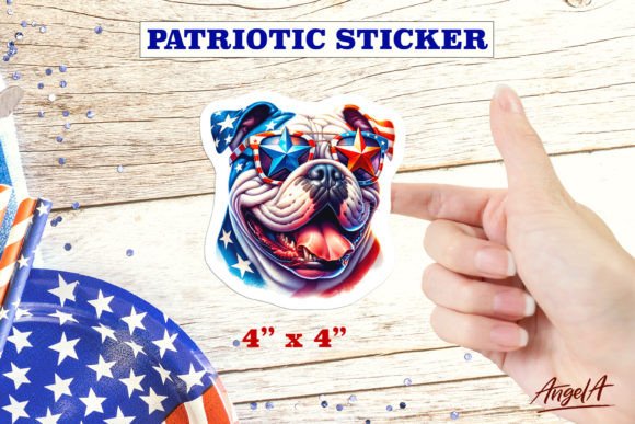 Download Patriotic Dog Sticker British Bulldog - Dog sticker Collection