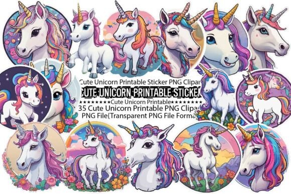 Download Cute Unicorn Printable Sticker Bundle - Premium Resources
